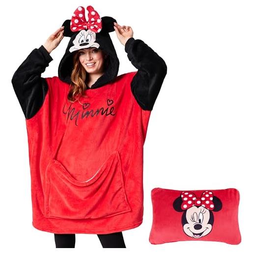 Disney felpa donna - felpa coperta di pile taglia unica - felpa oversize donna ripiegabile a cuscino - stitch gadget ufficiale (maleficent)