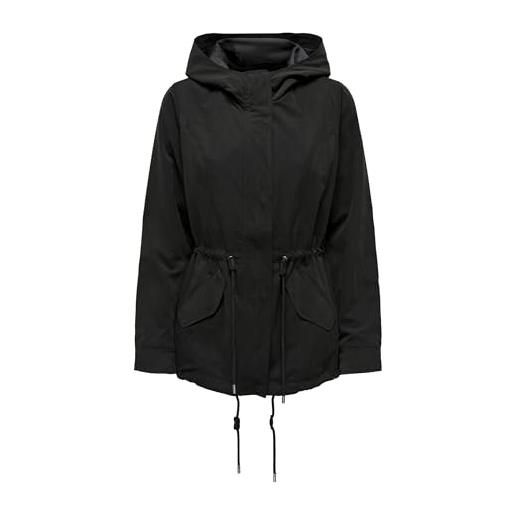 Only jacket solid color parka black m black 1 m