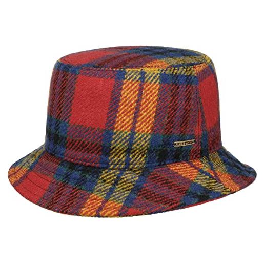 Stetson cappello in lana harris tweed bucket donna/uomo - made germany a quadri da pescatore con fodera autunno/inverno - 56 cm a colori