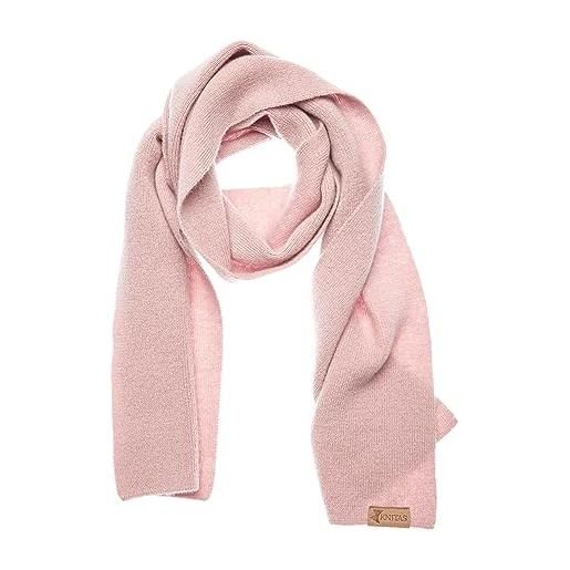 KNITAS sciarpa lavorata a maglia in merino e cashmere per neonati e bambini, calda sciarpa invernale a maglia, per ragazzi e ragazze, comoda sciarpa super morbida di colore rosa, dimensioni 110x18cm