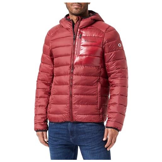 Champion legacy outdoor - hooded jacket giacca, rosso scuro trd/nero, xl uomo fw23