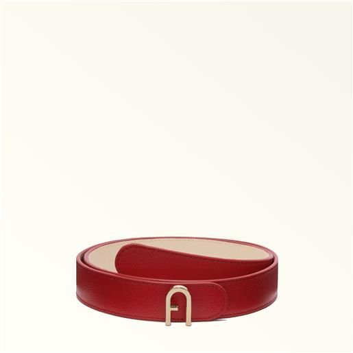 Furla flow cintura reversibile rosso veneziano rosso pelle stampata donna