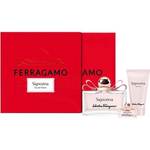SALVATORE FERRAGAMO cofanetto signorina - eau de parfum 100 ml + 5 ml + body lotion 50 ml