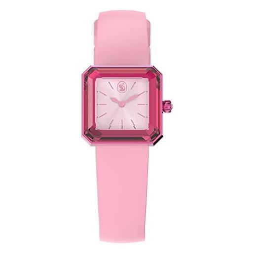 Swarovski orologio, con cristalliSwarovski , alluminio e cinturino in silicone, meccanismo al quarzo, rosa