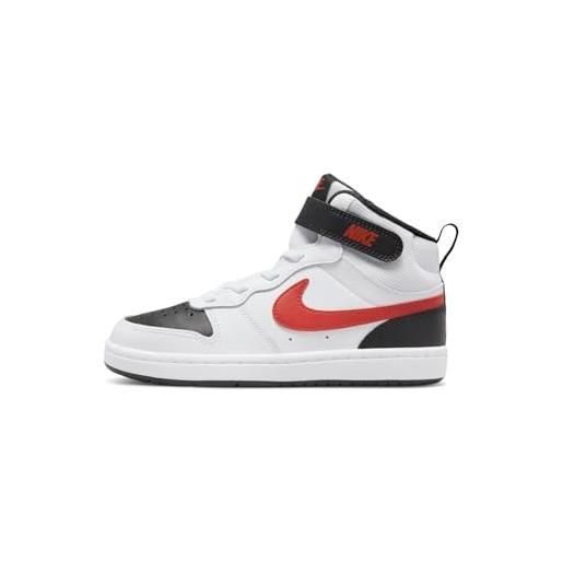 Nike court borough mid 2 (tdv), scarpe da basket, white/white-white, 21 eu