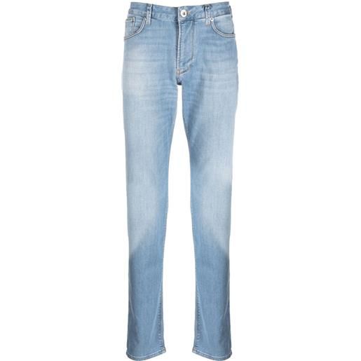 Emporio Armani jeans dritti con effetto schiarito - blu