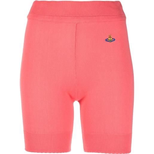 Vivienne Westwood shorts a coste con ricamo - rosa