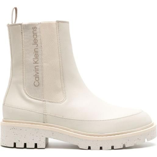 Calvin Klein Jeans combat 45mm ankle boots - bianco