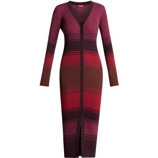 STAUD shoko striped knitted dress - rosso