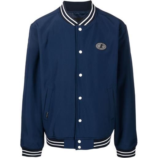 SPORT b. by agnès b. logo-patch cotton bomber jacket - blu