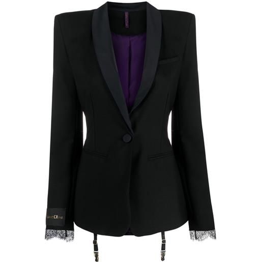 Maison Close satin-trim tailored blazer - nero