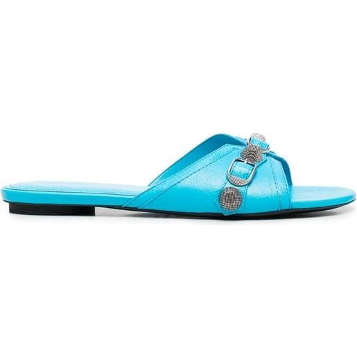 Balenciaga sandali con suola piatta cagole - blu