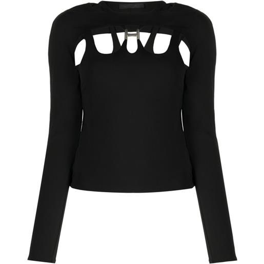 HELIOT EMIL cut-out long-sleeve top - nero