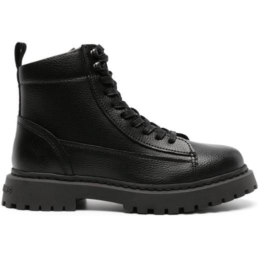 Tommy Jeans lace-up ankle leather boots - nero