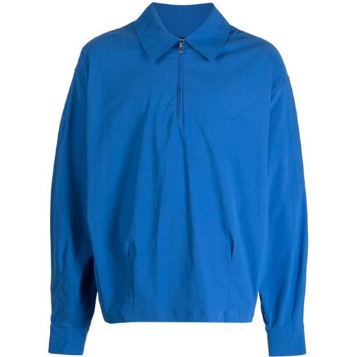 SONGZIO camicia dart con mezza zip - blu