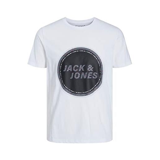 Jack & jones jcofriday denim tee ss crew neck t-shirt, bianco, s uomo