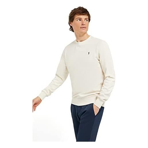 Polo Club felpa uomo a girocollo con logo borgogna - sweatshirt senza cappuccio crewneck 100% cotone