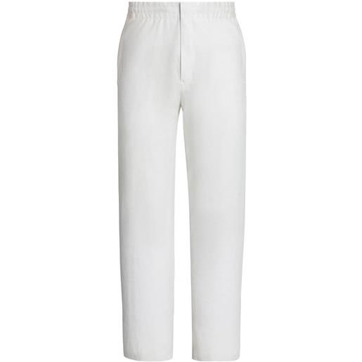 Zegna pantaloni con vita elasticizzata - bianco