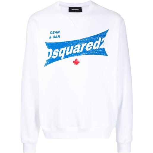 Dsquared2 logo-print cotton sweatshirt - bianco