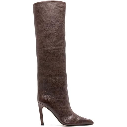 Paris Texas shaded leather knee-high boots - marrone