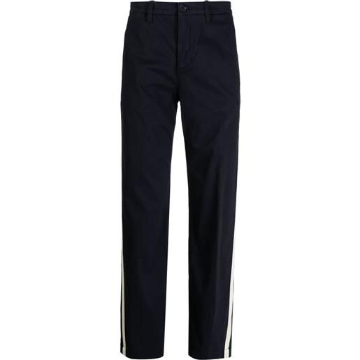 Lacoste straight-leg striped chino trousers - blu