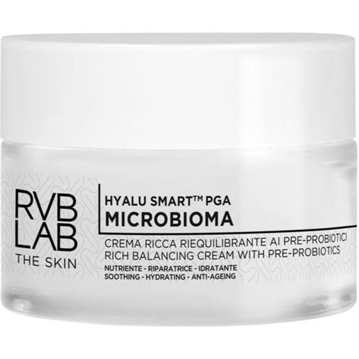 COSMETICA Srl rvb lab - microbioma crema ricca riequilibrante ai pre-probiotici 50ml, crema viso idratante per una pelle equilibrata