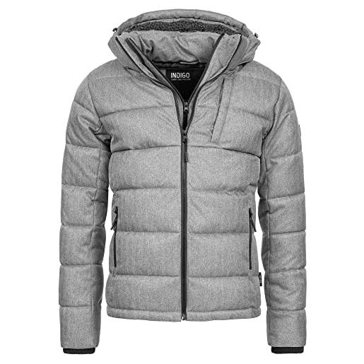 Indicode uomini hebert quilted jacket | giubbotto trapuntato dall'aspetto piumino grey mix s