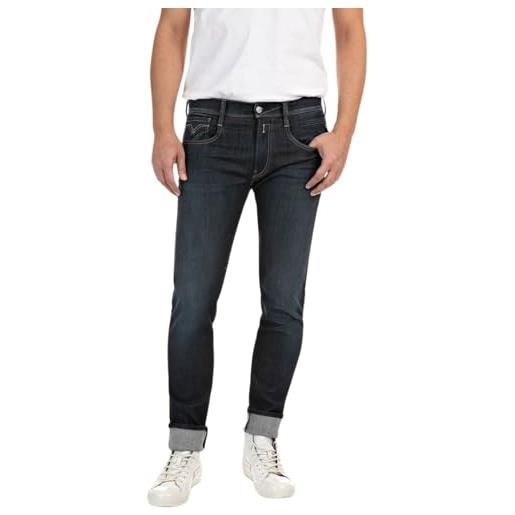 REPLAY anbass hyperflex re-used, jeans uomo, blu (009 blu medio), 31w / 34l