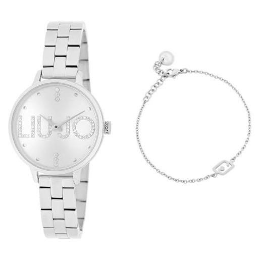 Liu Jo couple plus tlj2036 - orologio da polso da donna con cassa e cinturino in acciaio inox, colore: argento, diametro cassa: 32 mm