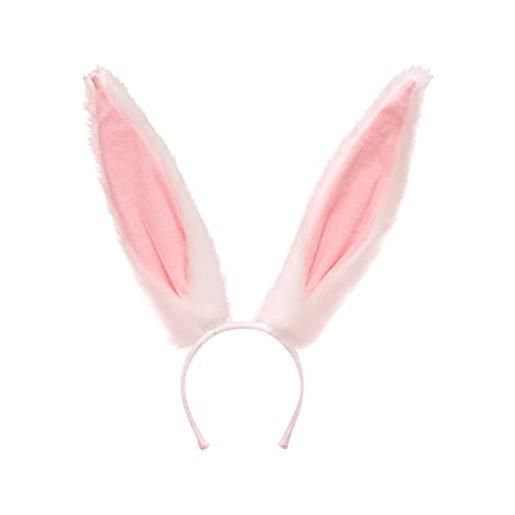JAWSEU cerchietto per orecchie di coniglio, grandi orecchie da coniglio fascia bianco fascia dei orecchio di coniglio di pasqua orecchie di coniglio accessori per per le donne
