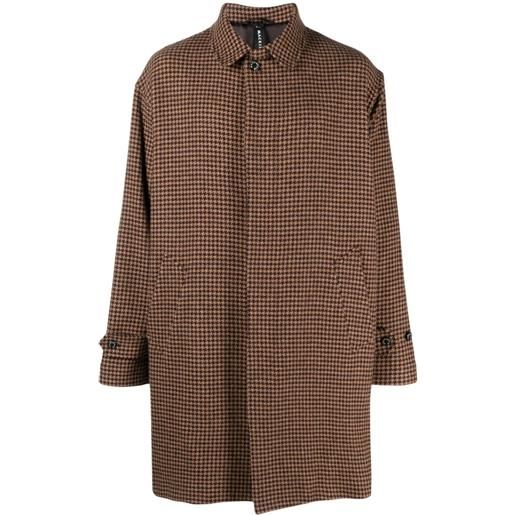 Mackintosh cappotto soho in pied-de-poule - marrone