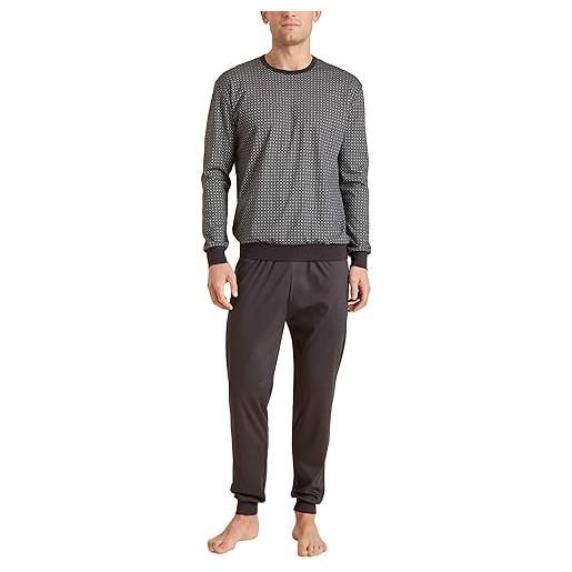 Calida relax streamline set di pigiama, oscurante, shale grey, 54 uomo