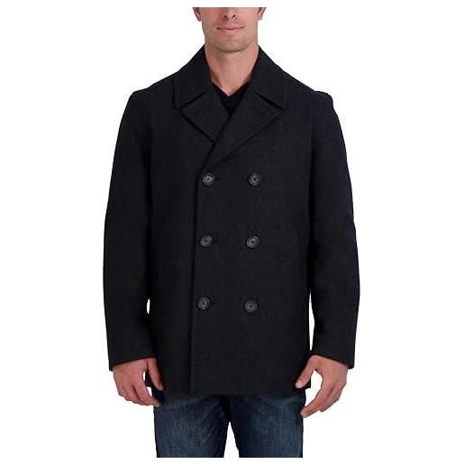 Nautica classico doppiopetto peacoat cappotto di pisello, carbone, large uomo