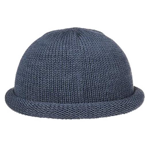 LIERYS berretto a maglia con bordo arrotolato donna/uomo - made in germany beanie docker lana calotte autunno/inverno - taglia unica blu