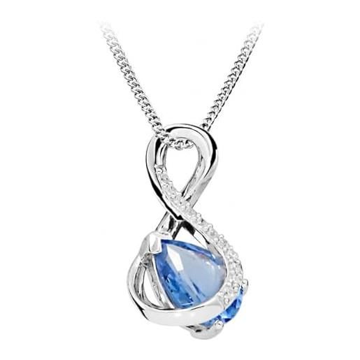 Silver Cat collana fashion necklace with blue spinel and zircons sc411 ssc0393 marca, estándar, metallo, nessuna pietra preziosa