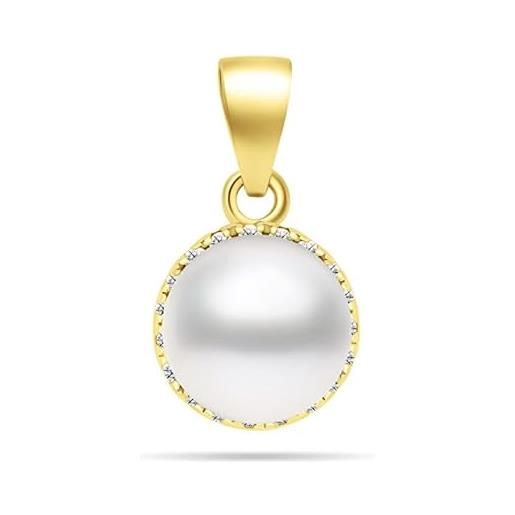 Brilio ciondolo gold-plated pearl pendant with zircons pt77y sbs2259 marca, estándar, metallo, nessuna pietra preziosa