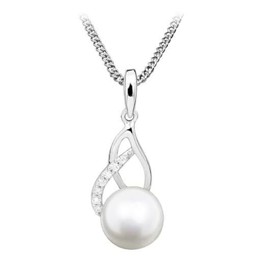 Silver Cat collana gentle necklace with pearl and zircons sc404 (chain, pendant) ssc0386 marca, estándar, metallo, nessuna pietra preziosa