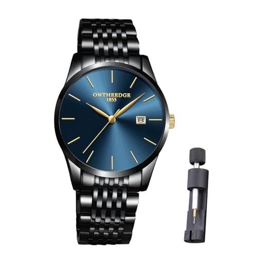 Raitown orologio uomo acciaio inossidabile impermeabile classic nero quadrante grande minimalist calendario analog quartz orologi uomo