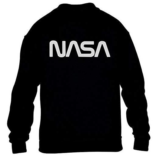 Shirtgeil nasa vintage logo galaxy stampa retro outfit maglione per bambini e ragazzi 5-6 anni (116) nero