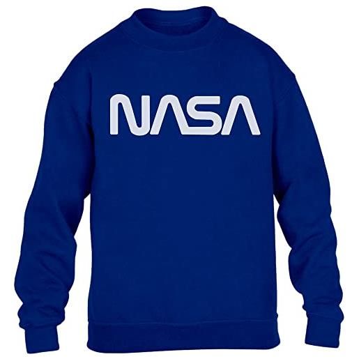 Shirtgeil nasa vintage logo galaxy stampa retro outfit maglione per bambini e ragazzi 5-6 anni (116) blu