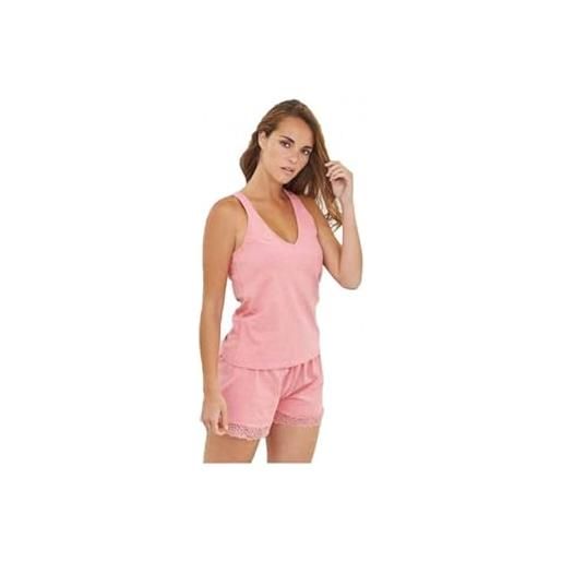 MUYDEMI pigiama donna spalla larga in cotone art. 240027 - s, rosa