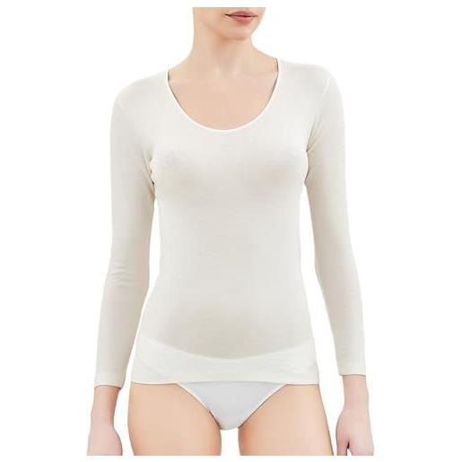 SalGiu maglia intima donna (3 pezzi) 100% caldo cotone manica lunga felpata invernale raso (5)