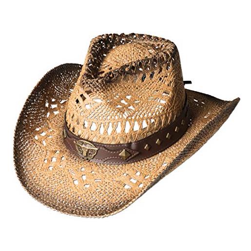 Westernwear-Shop western - cappello di paglia sunset edition, cappello western da cowboy, per uomo e donna beige. L
