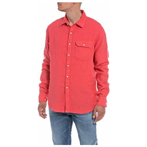 REPLAY m4082a camicia, rosso (coral red 259), s uomo