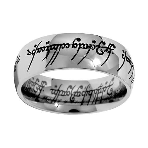 SILVEGO anello steel ring of power from lord of the rings movie rrc2010 - circuito: 54 mm ssl3192-54 marca, estándar, metallo, nessuna pietra preziosa