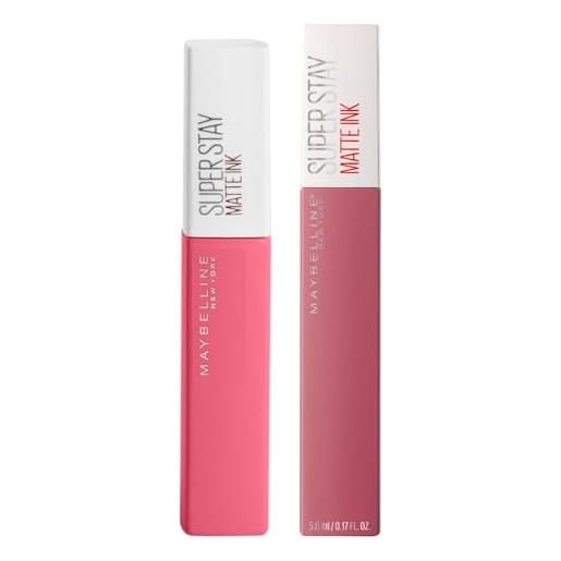 Maybelline new york super. Stay matte ink tinta labbra colore 15 lover + Maybelline new york super. Stay matte ink tinta labbra colore 125 inspirer - 2 rossetti con applicatore a punta