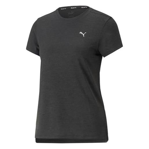 PUMA run favorite heather ss tee w - tee donne, PUMA black heather, 