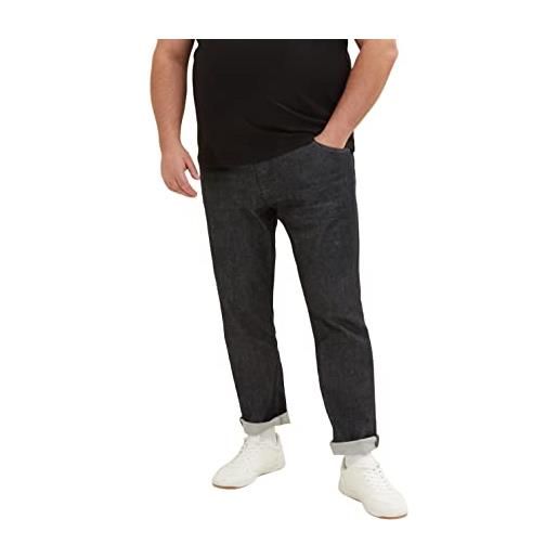TOM TAILOR jeans plus size slim fit, uomo, nero (clean rinsed black denim 10245), 42w / 32l