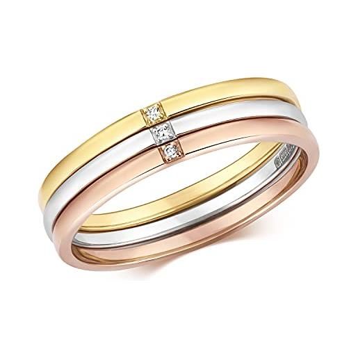EDS Jewels anello componibile da donna in tre ori 9k (375) e diamante brillante h - i1 wjs27980