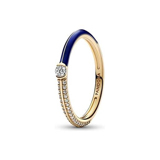 Pandora me 162528c01-52 anello doppio blu e pavé